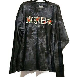 Popular Poison T-Shirt Unisex 2XL Tokyo Kanji Rose Tie Dye Tee Short Sleeve
